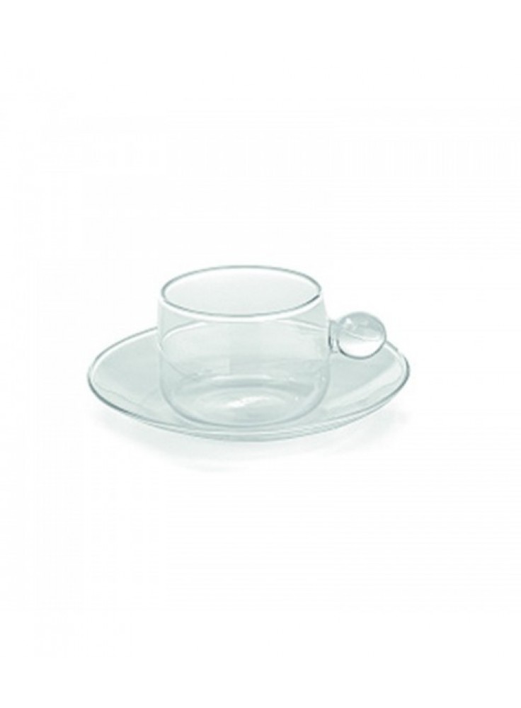 Чашка чайная bilia + маленькая тарелка bilia цвет прозрачный